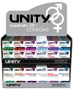 Unity condoms point-of-sale display